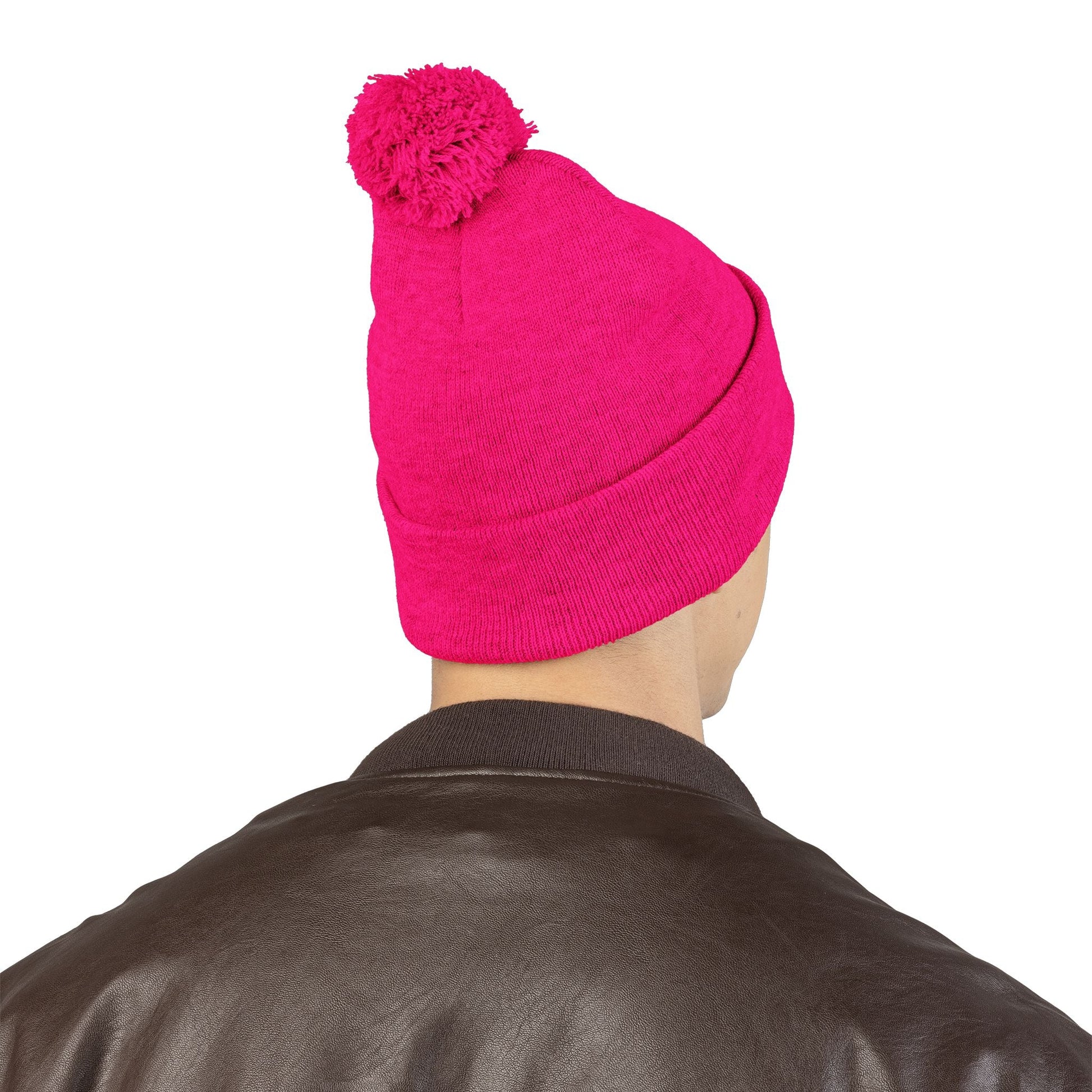 Embroidered Pom-Pom Knit Cap - Cozy Winter Beanie for All Seasons