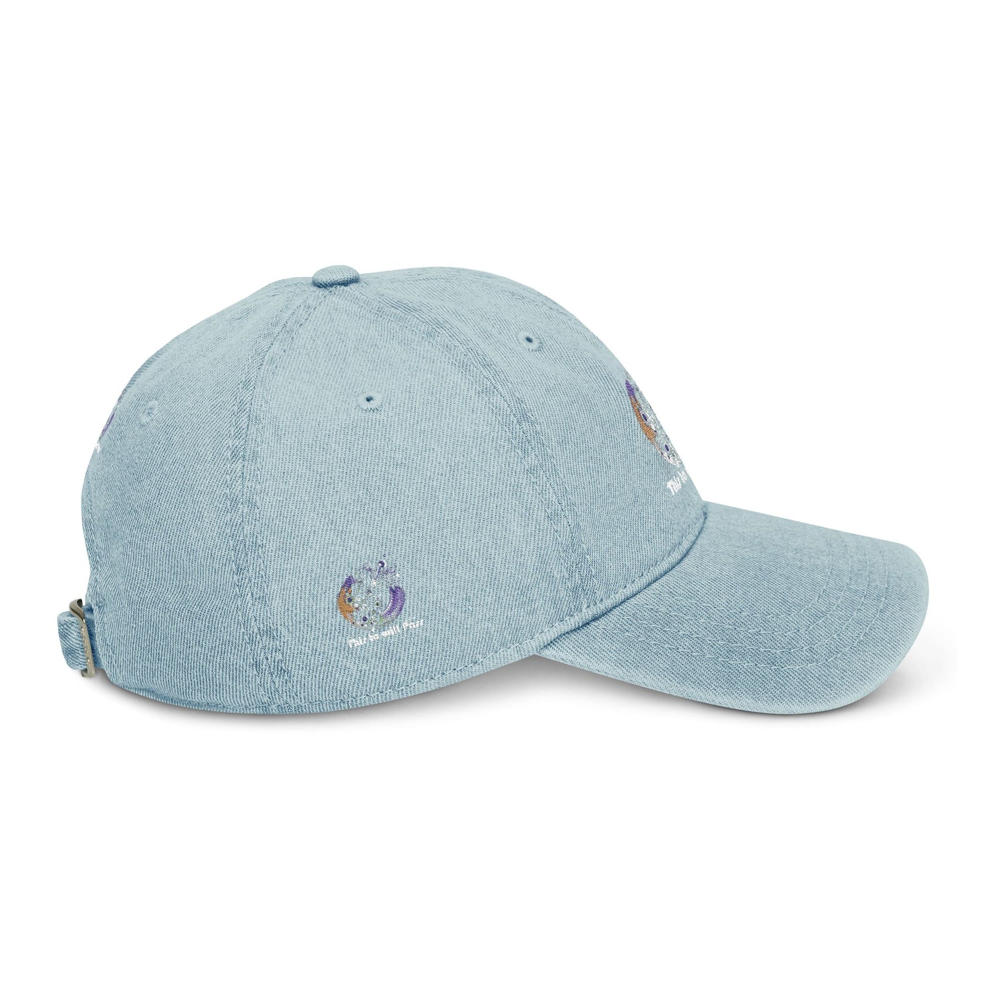 This Too Will Pass Denim Hat - Stylish Embroidered Cap Vintage Message.