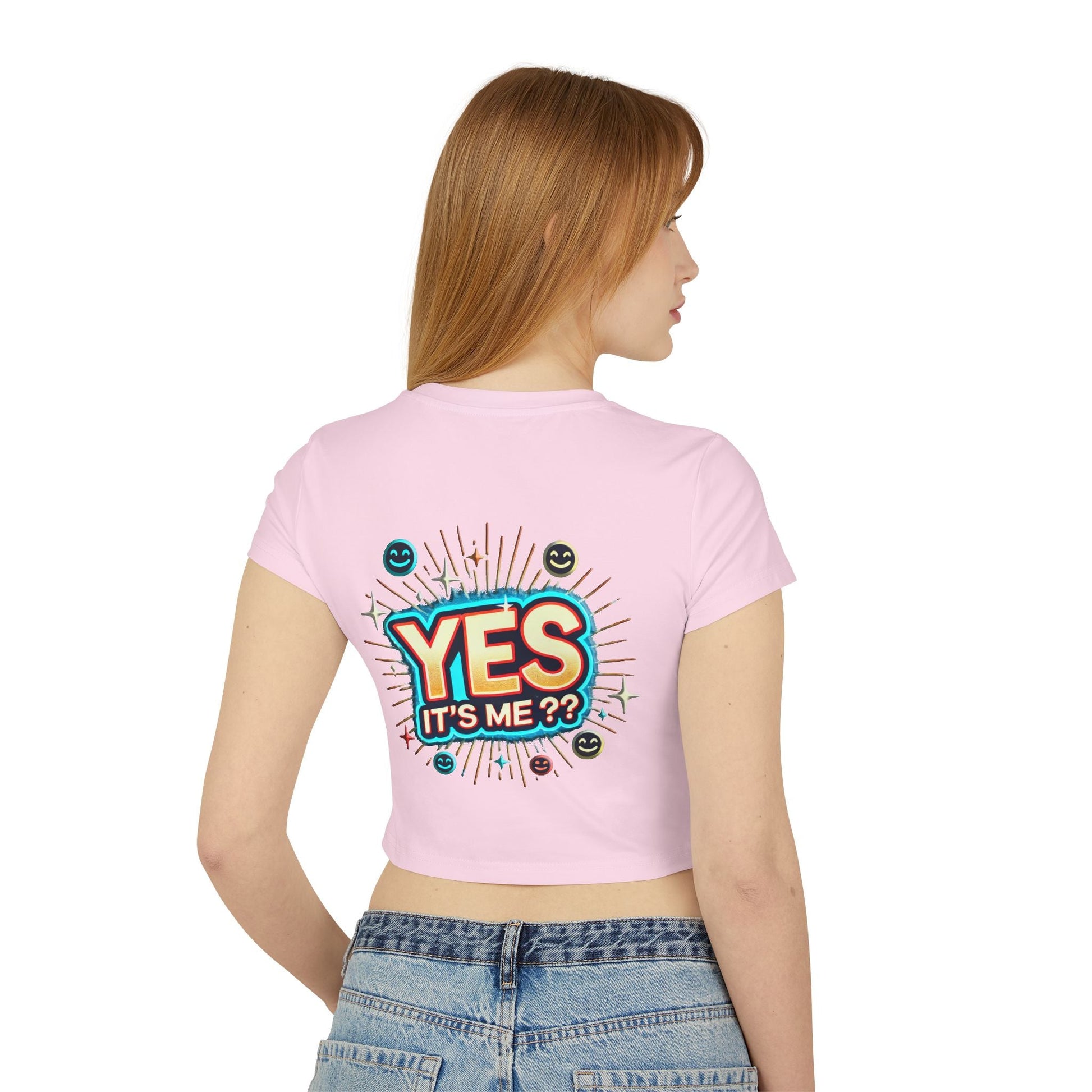 Womens Baby T-shirt "Yes it's me" Slim Fit Organic Cotton for Everyday