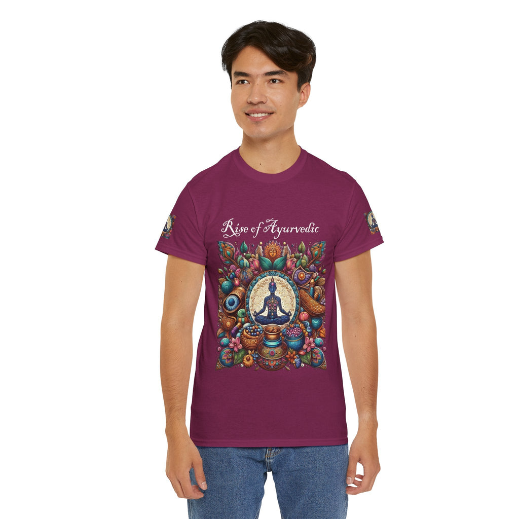 Unisex Heavy Cotton T-shirt - Rediscover 5000 years Ayurvedic Designs