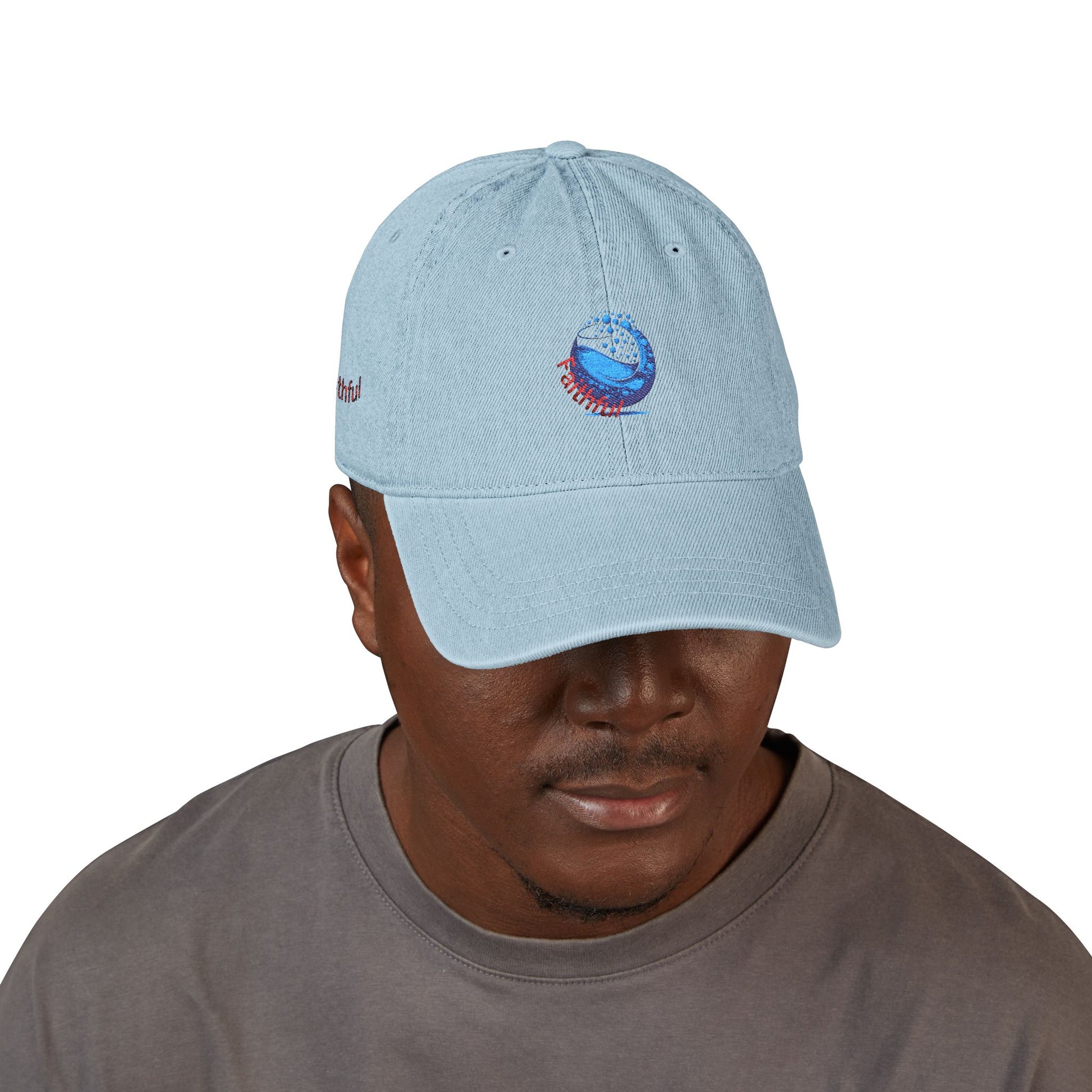 Denim Hat Faithful - Stylish Embroidered Cap Vintage-Inspired Style