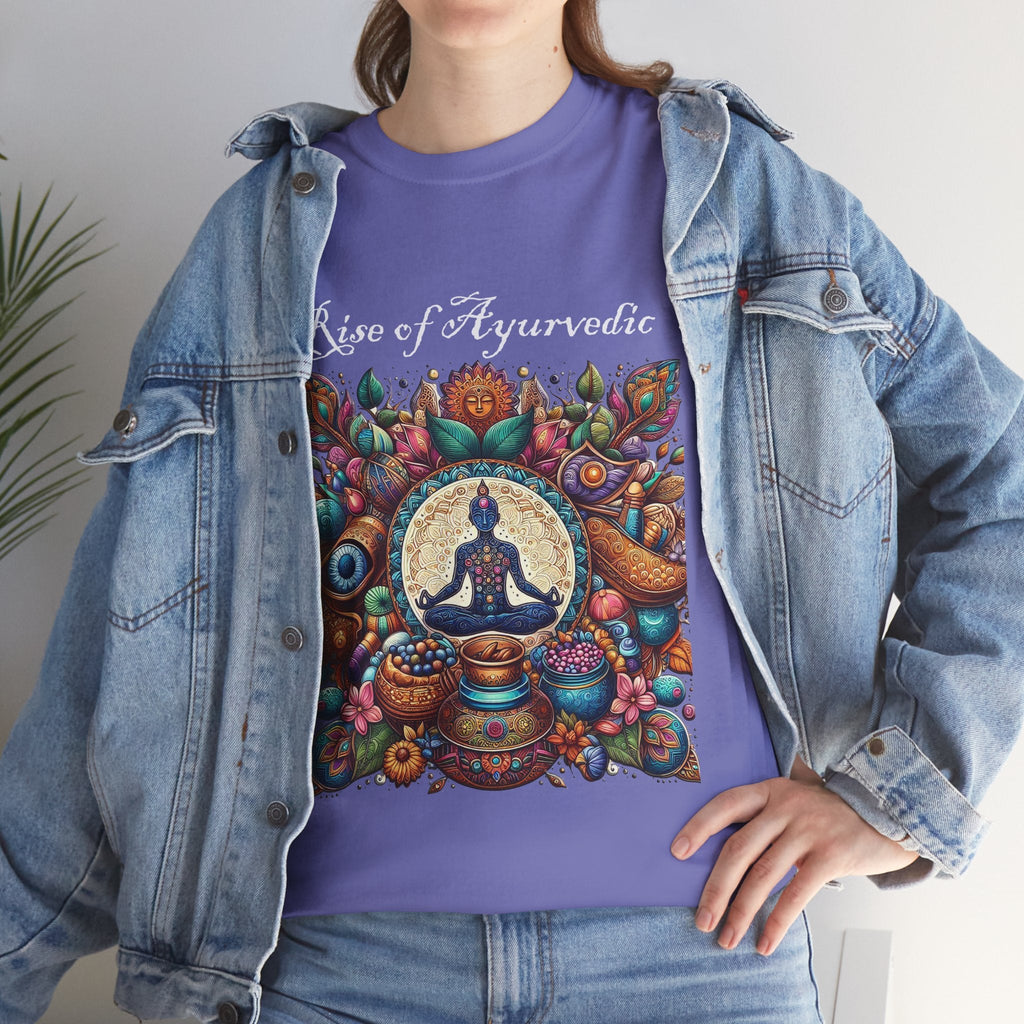 Unisex Heavy Cotton T-shirt - Rediscover 5000 years Ayurvedic Designs