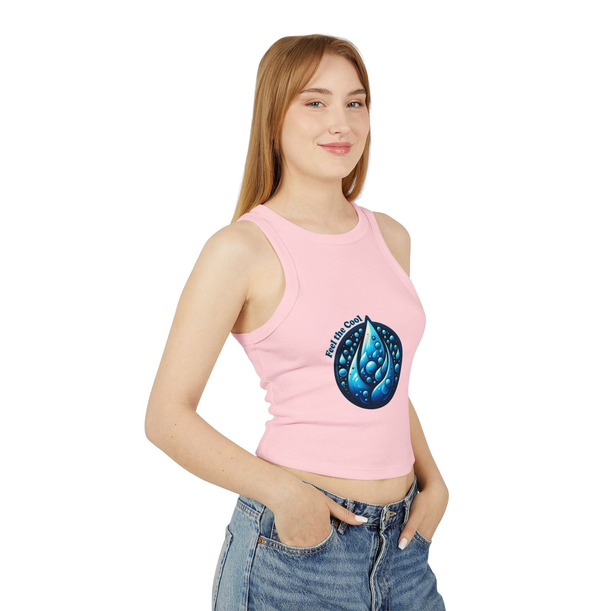 Womens Micro Rib Racer Tank Top