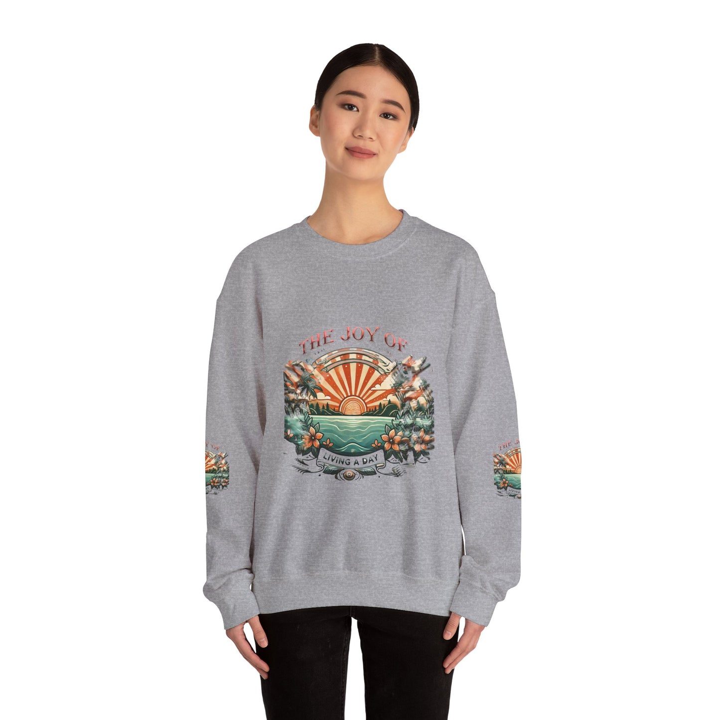 Unisex Heavy Blend™ Crewneck Sweatshirt" The Joy Of Living a Day"