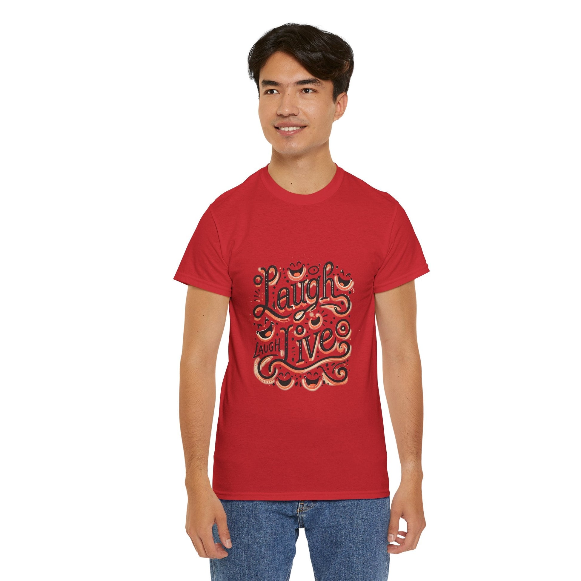 Unisex Heavy Cotton T-shirt  - Laugh Live III Built for Everyday Style