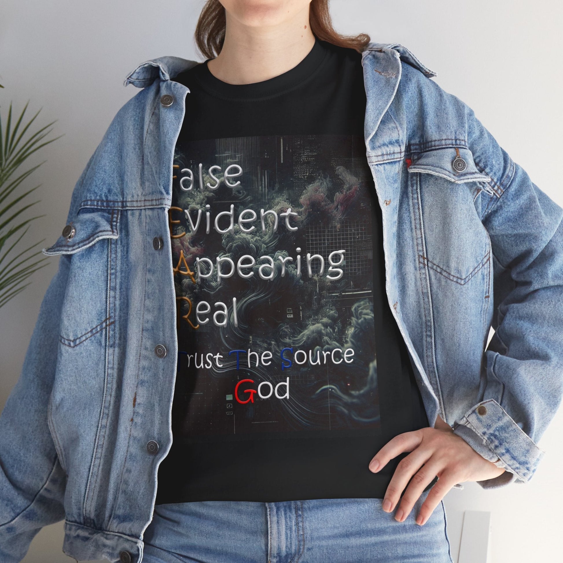Inspirational Unisex Heavy Cotton T-shirt - False Evidence Appearing Real