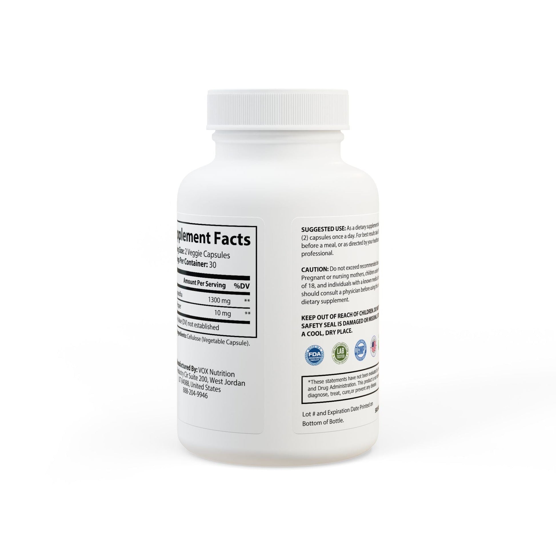 Ashwagandha and Black Pepper Supplement – Stress & Focus Support