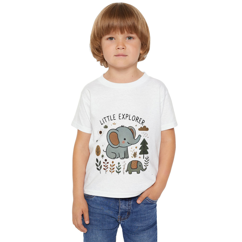 Little Explorer Toddler T-Shirt - Cute Elephant & Turtle Design