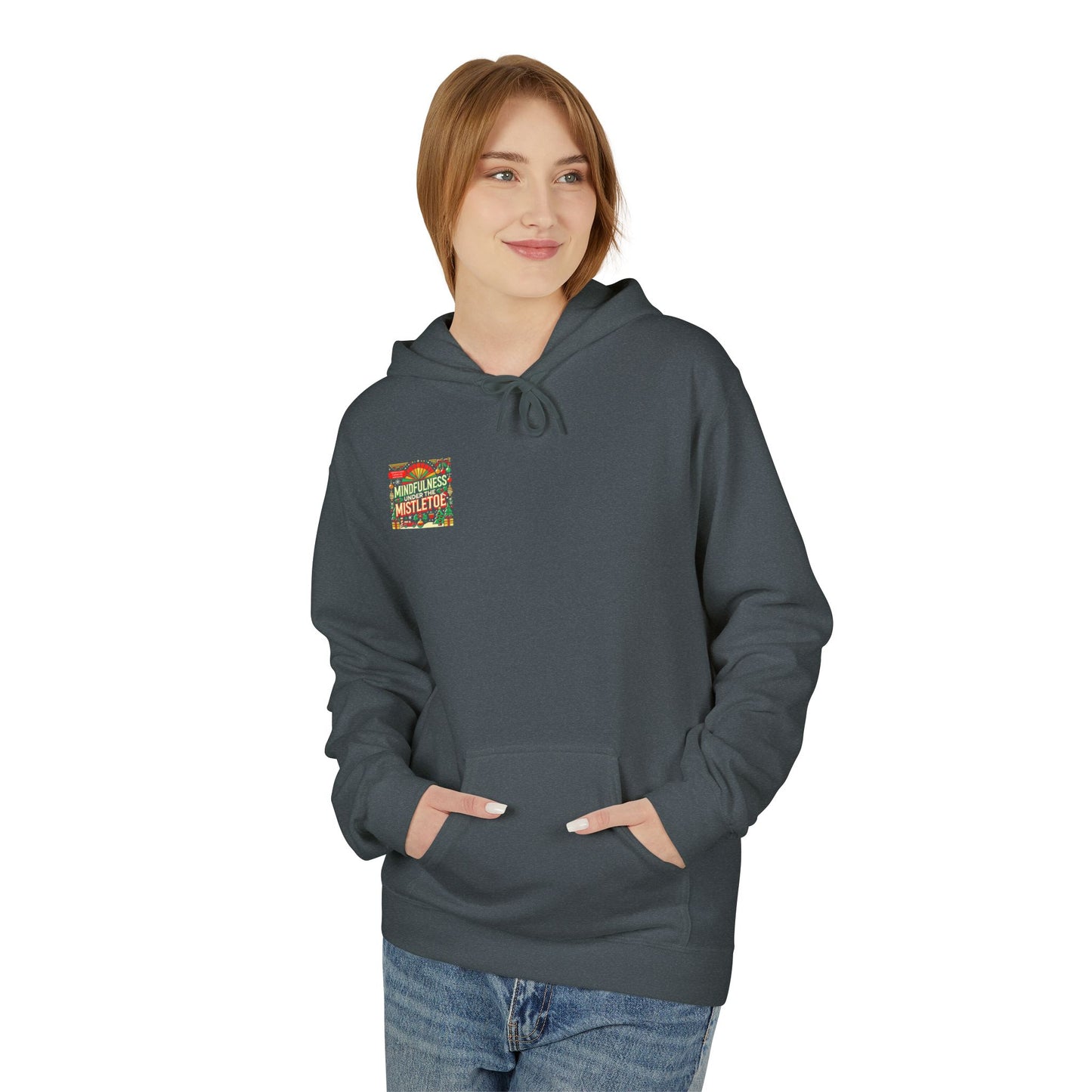 Unisex Midweight Softstyle Fleece Hoodie " Mindfulness Under the Mistletoe "