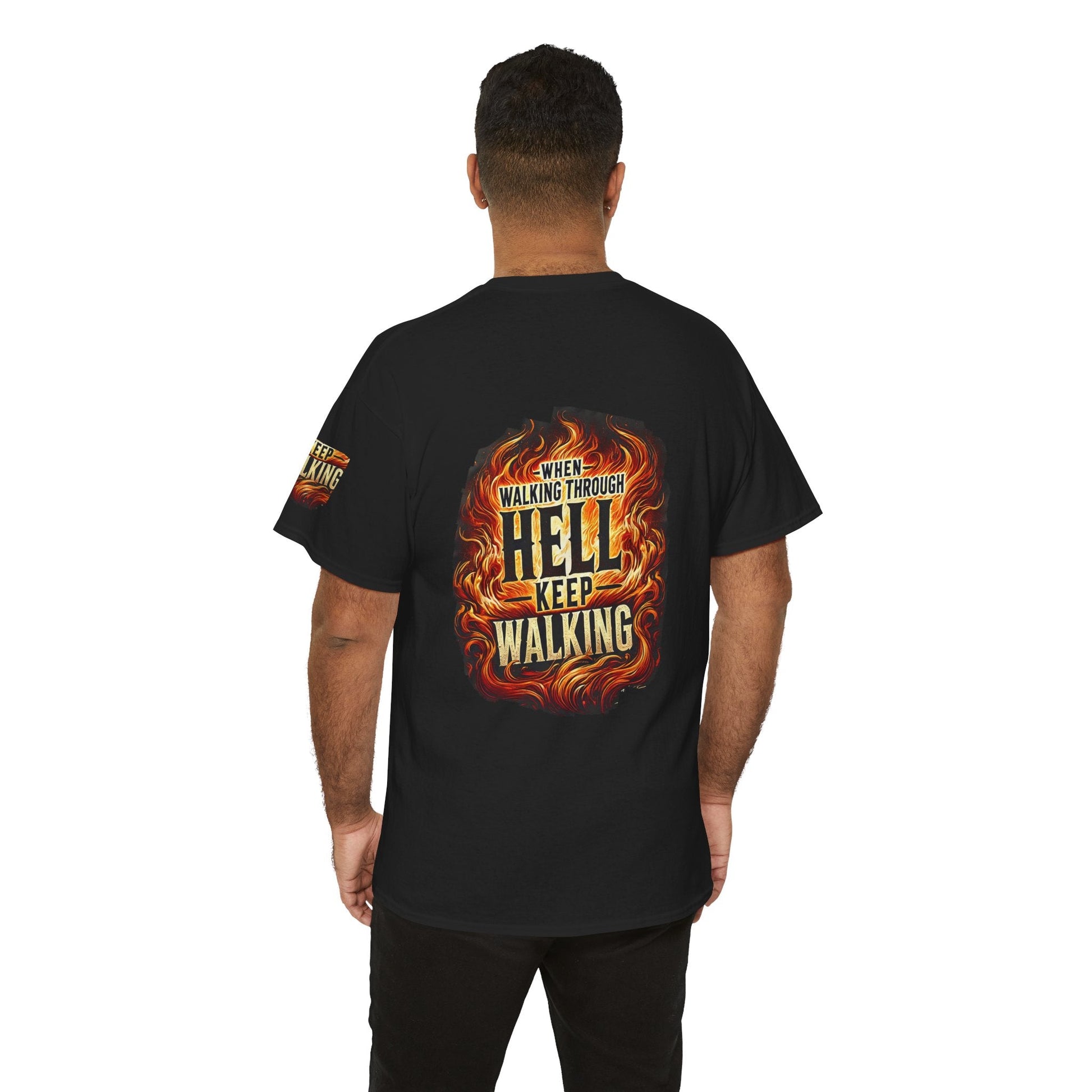 Unisex Heavy Cotton T-shirt - When Walking Through Hell Keep Walking