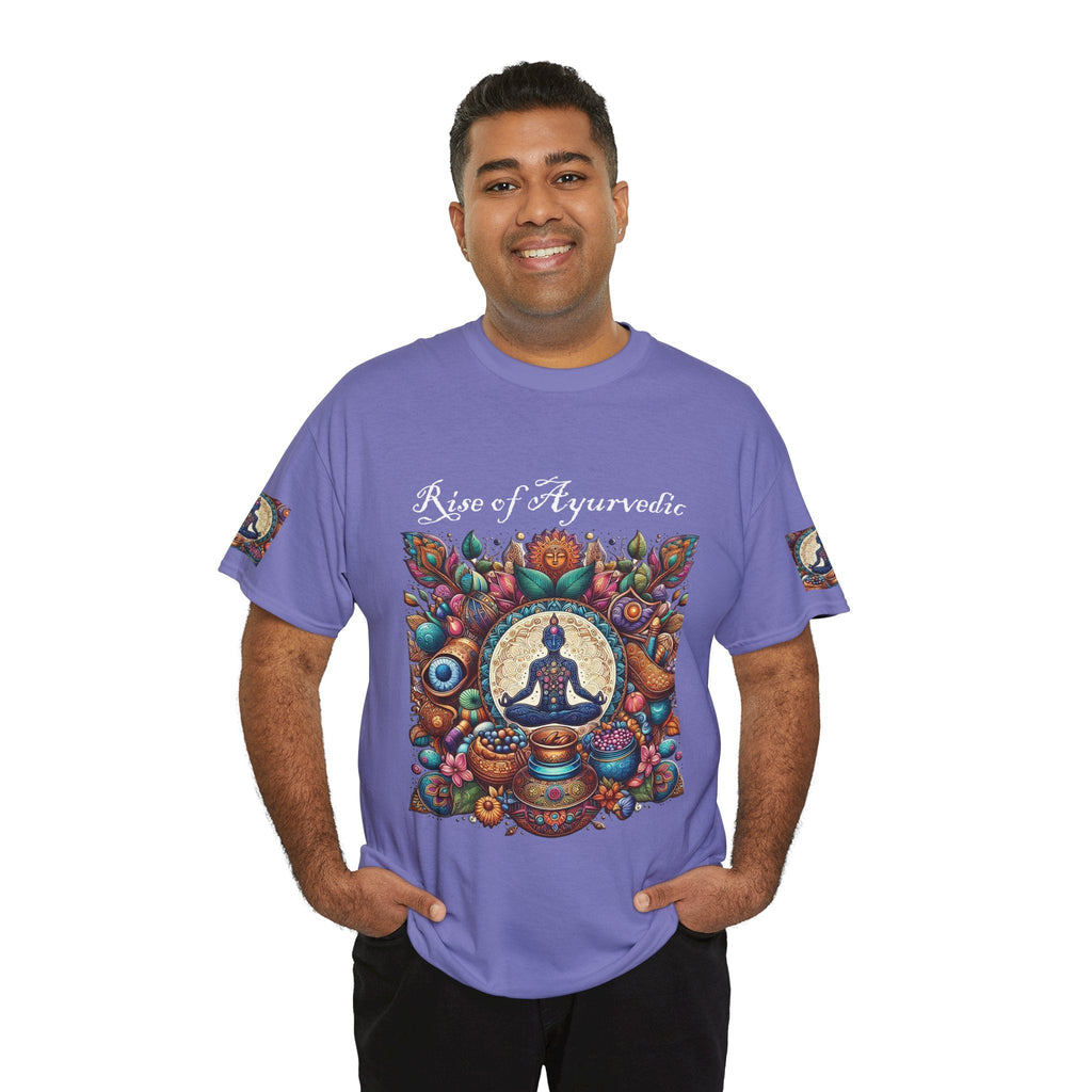 Unisex Heavy Cotton T-shirt - Rediscover 5000 years Ayurvedic Designs