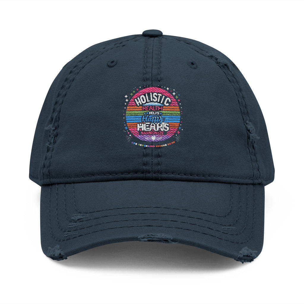 Distressed Dad Hat - Embroidered Casual Stylish Comfort for Everyday WearHolistic Heads Distressed Dad Hat - Embroidered Casual Cap