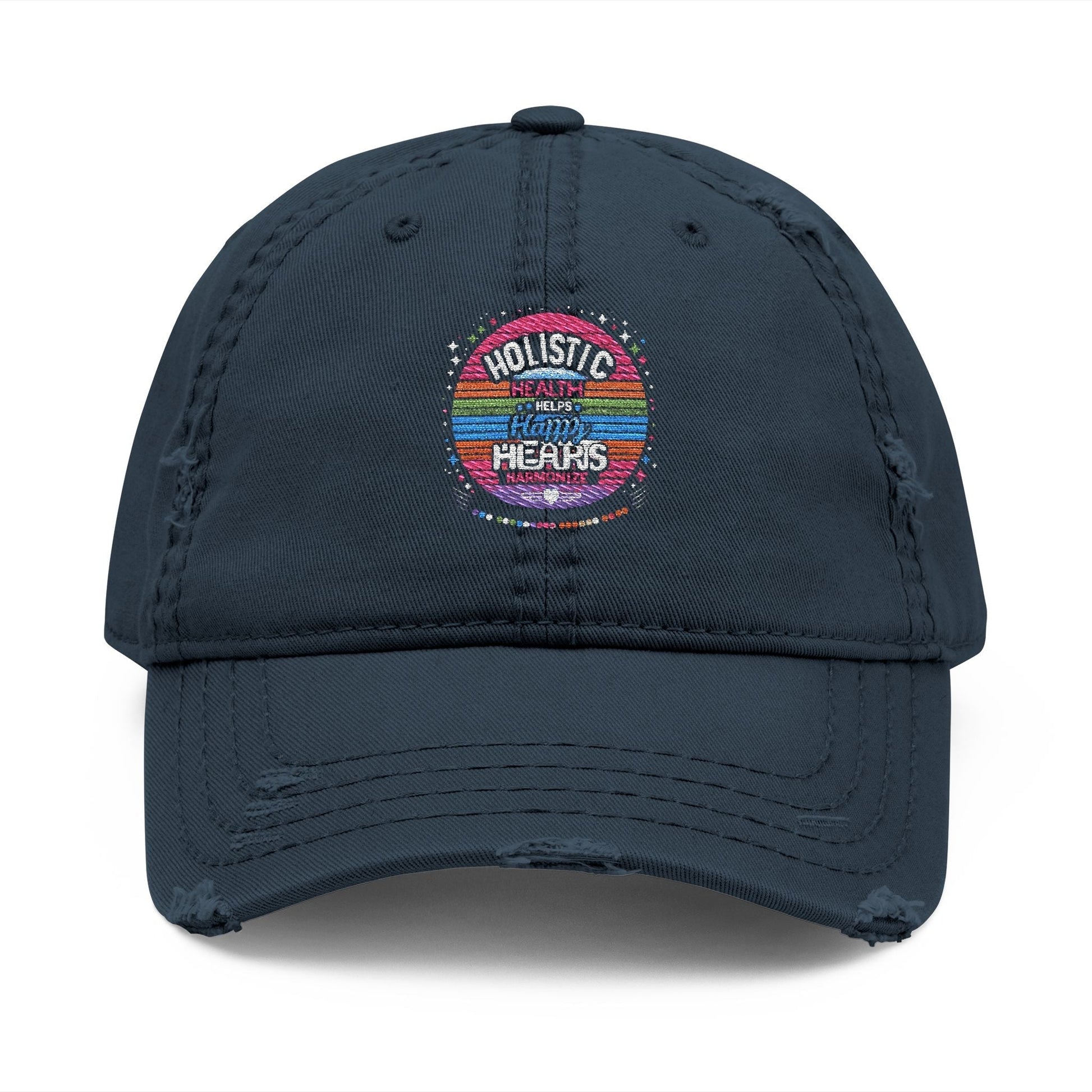 Distressed Dad Hat - Embroidered Casual Stylish Comfort for Everyday WearHolistic Heads Distressed Dad Hat - Embroidered Casual Cap
