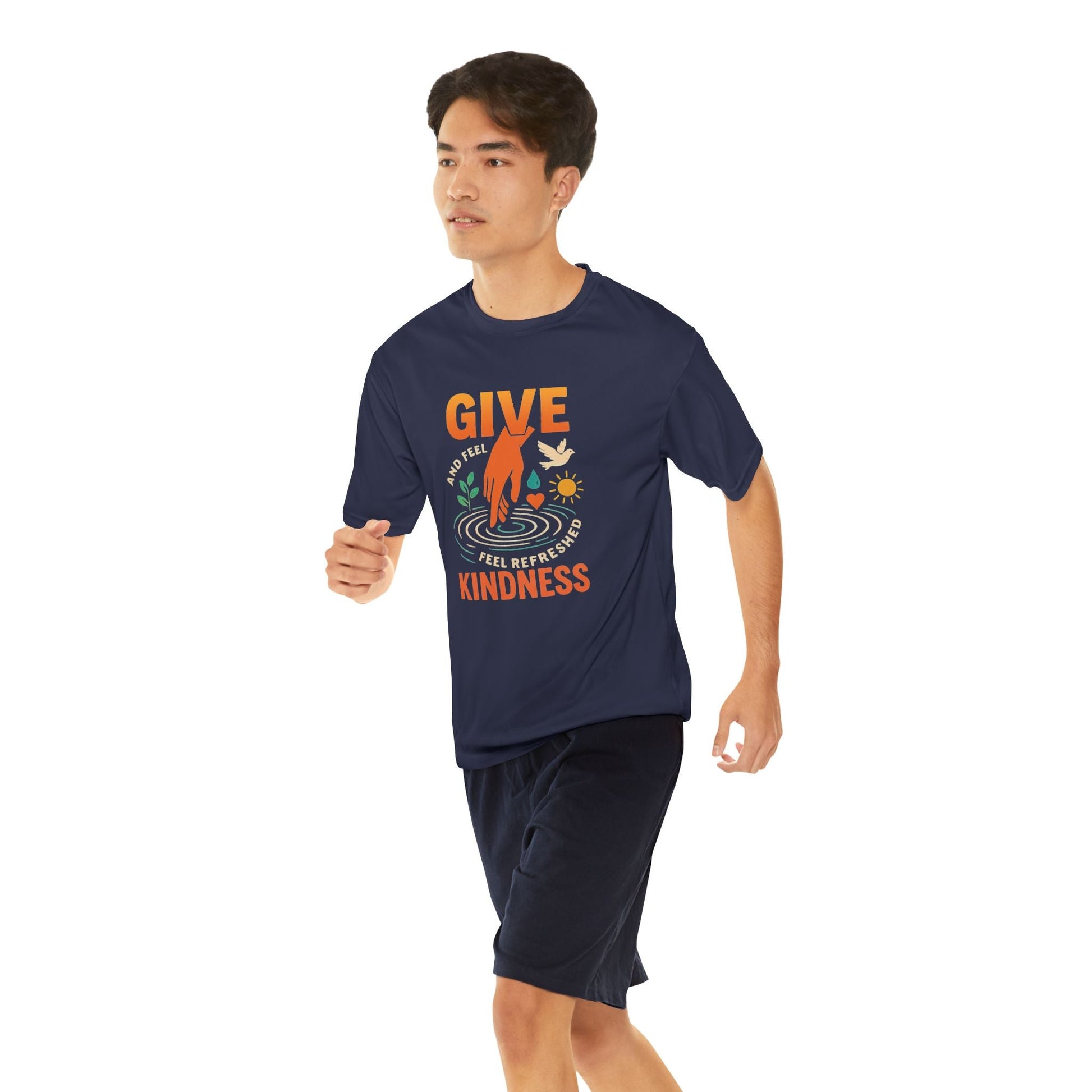 Mens Performance T-Shirt for Fitness & Kindness-Inspired Style