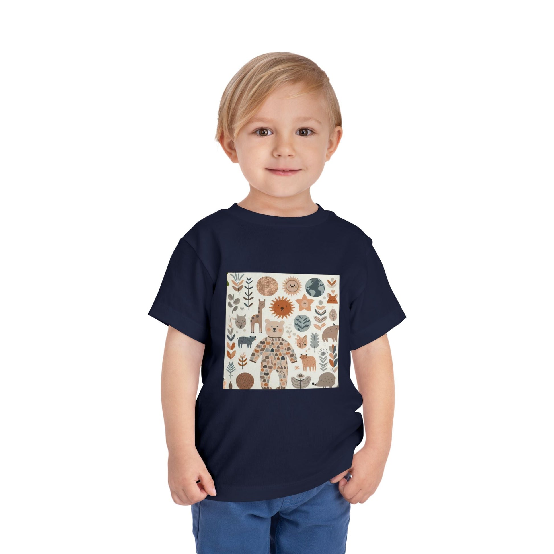 Eco-Friendly Toddler Short Sleeve T-shirt - with Nature Print
