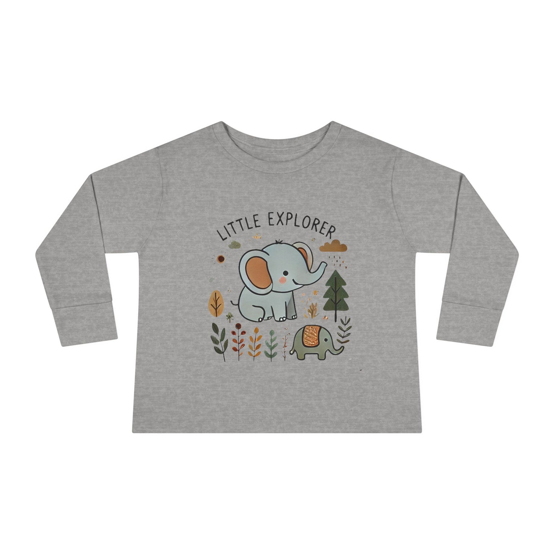 Toddler Long Sleeve T-shirt - Little Explorer Elephant Design