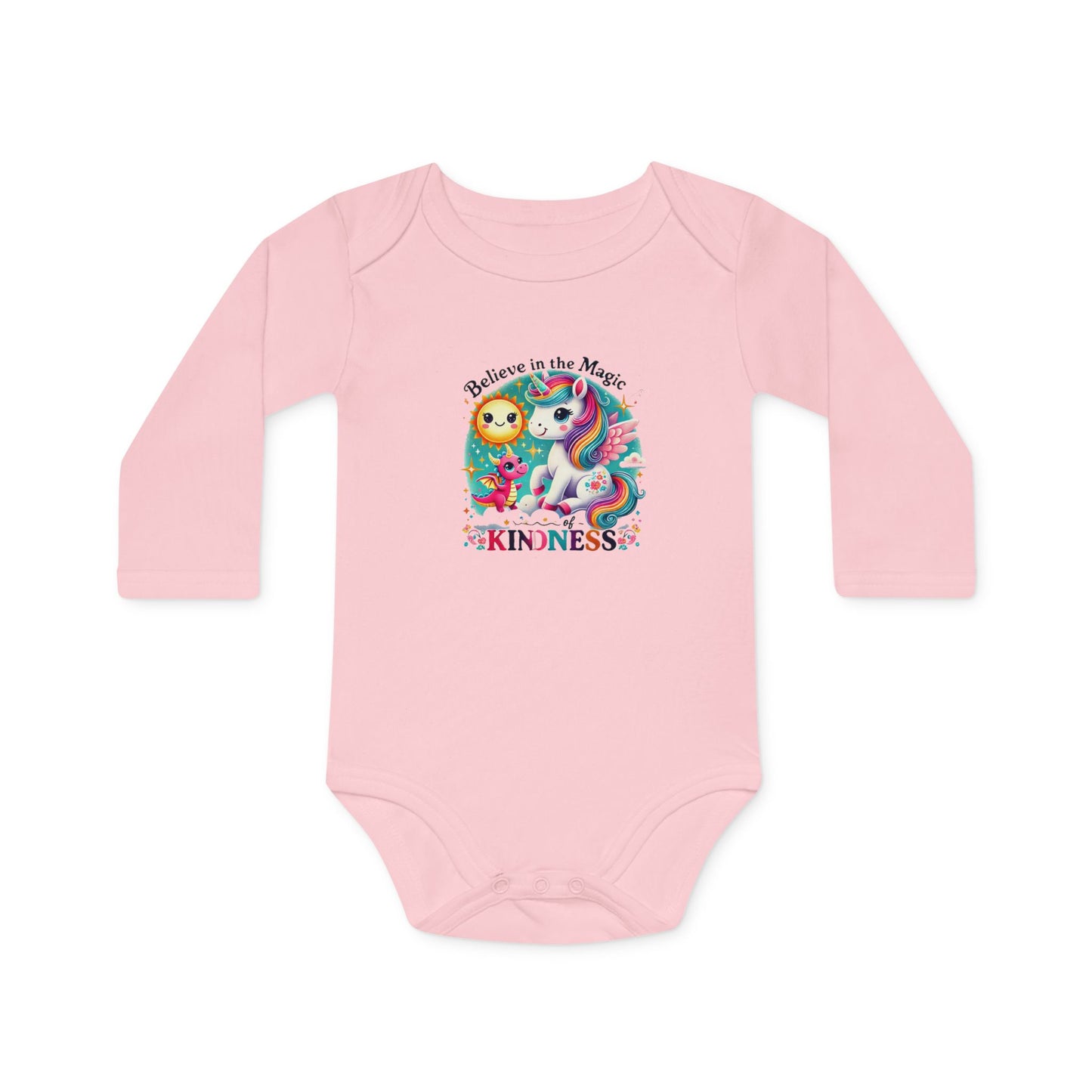 Baby Long-Sleeve Organic Bodysuit"Believe in the Magic of Kindness"