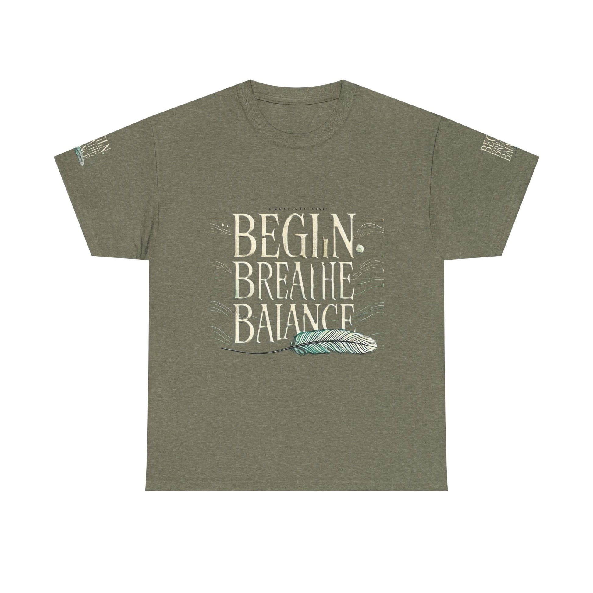 Unisex Heavy Cotton t-shirt  Begin Breathe Balance t-shirt for Comfort