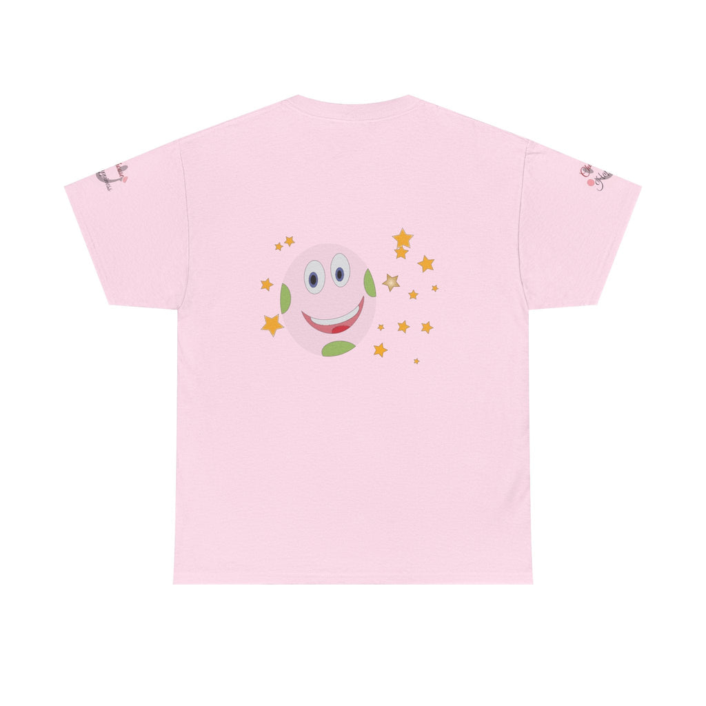 Unisex Heavy Cotton T-shirt - Radiate Positivity Design on Pink Shirt