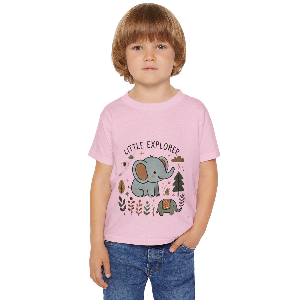 Little Explorer Toddler T-Shirt - Cute Elephant & Turtle Design