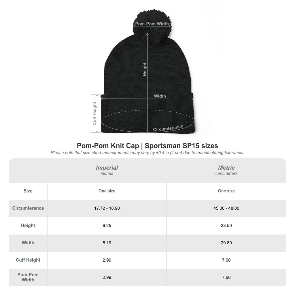 Embroidered Pom-Pom Knit Cap - Cozy Winter Beanie for All Seasons