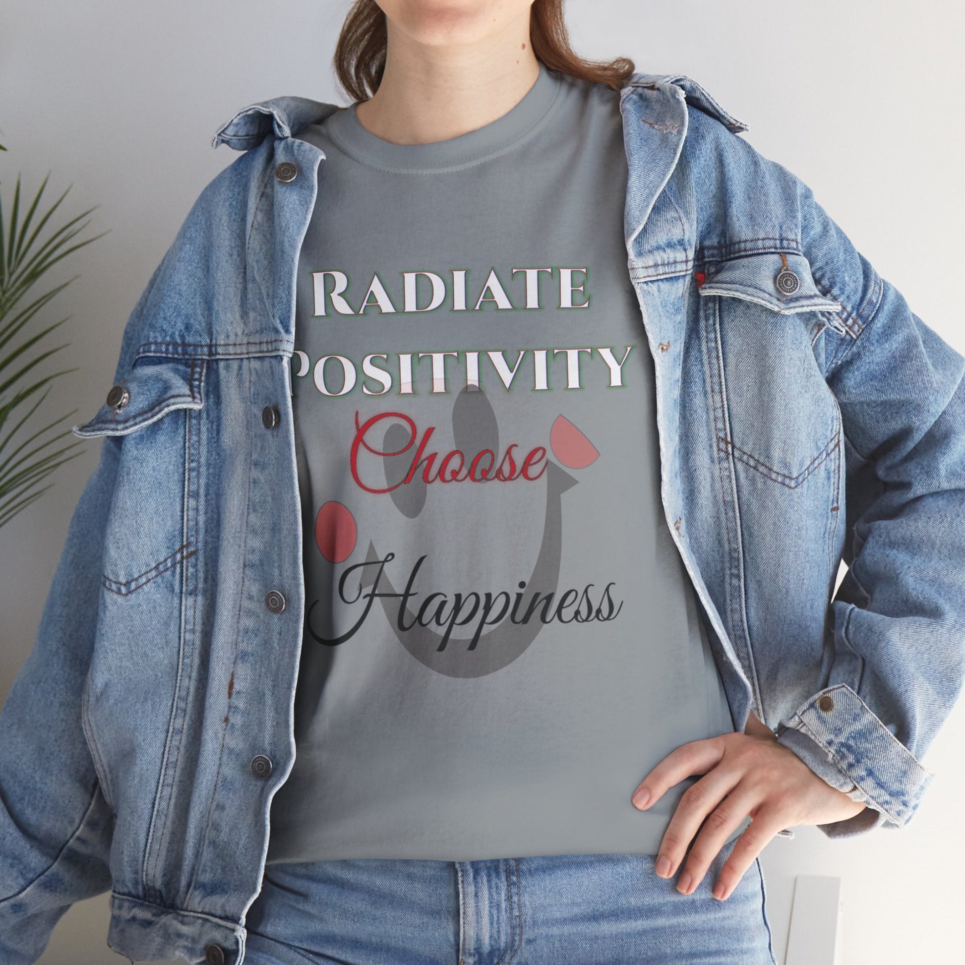 Unisex Heavy Cotton T-shirt - Radiate Positivity - Choose Happiness