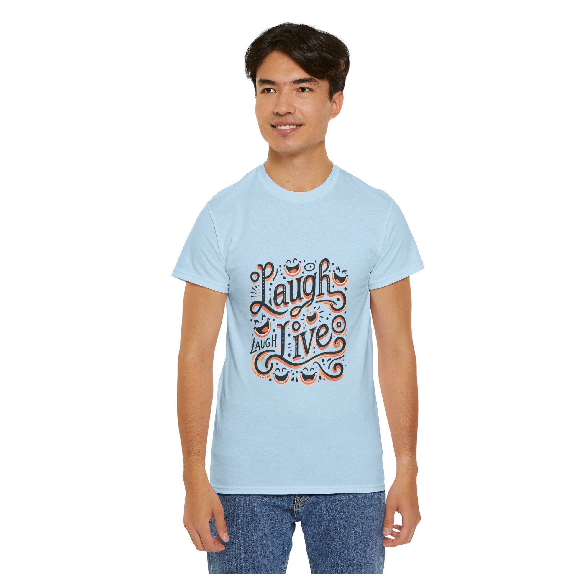 Unisex Heavy Cotton T-shirt  - Laugh Live III Built for Everyday Style
