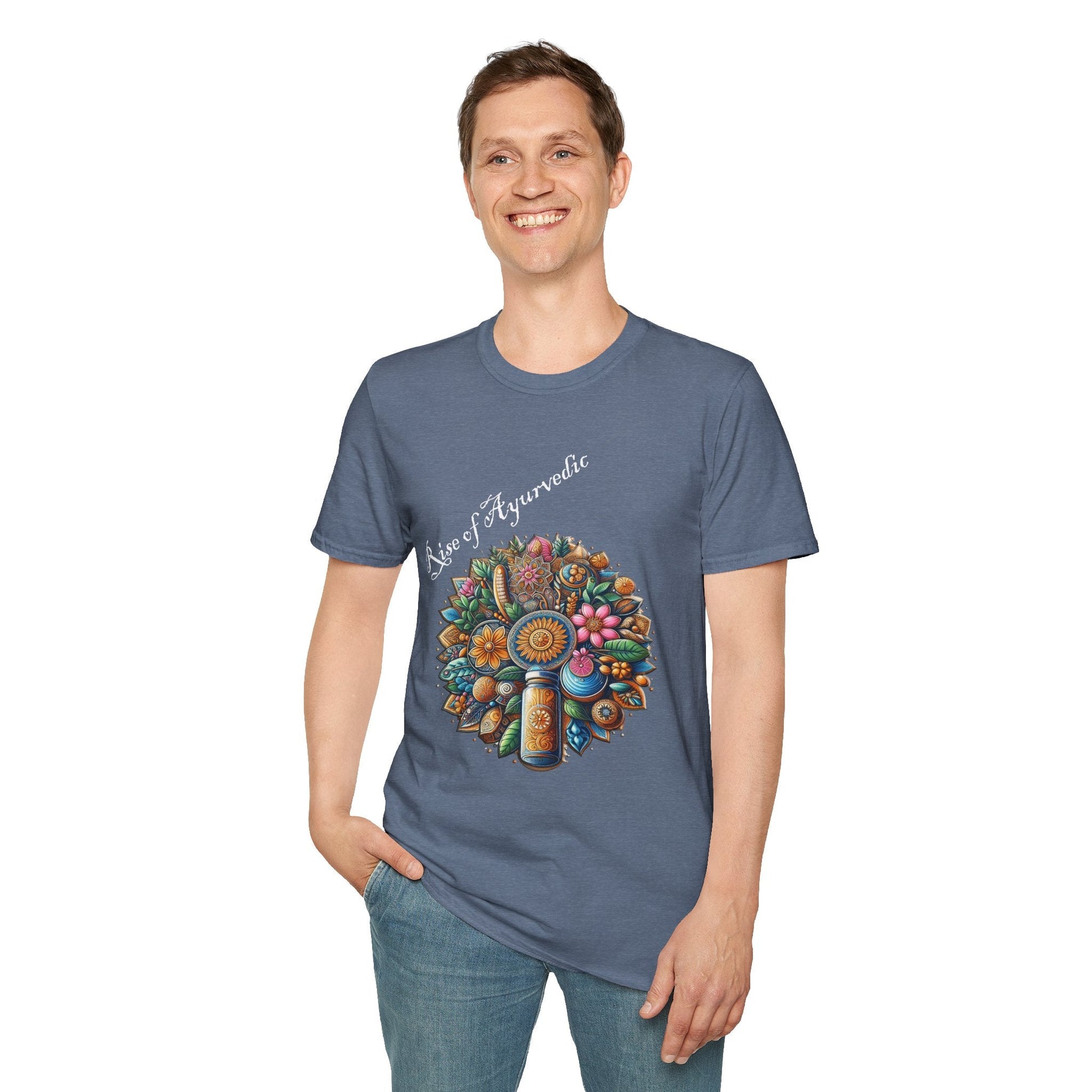 Colorful Nature-Inspired Unisex Softstyle T-Shirt - Ayurvedic