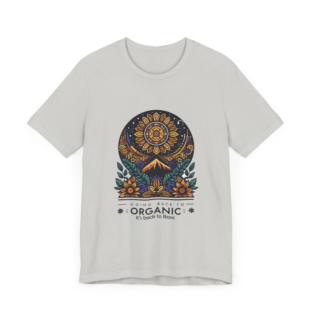 Unisex Jersey Short Sleeve T-shirt with organic-themed graphic design