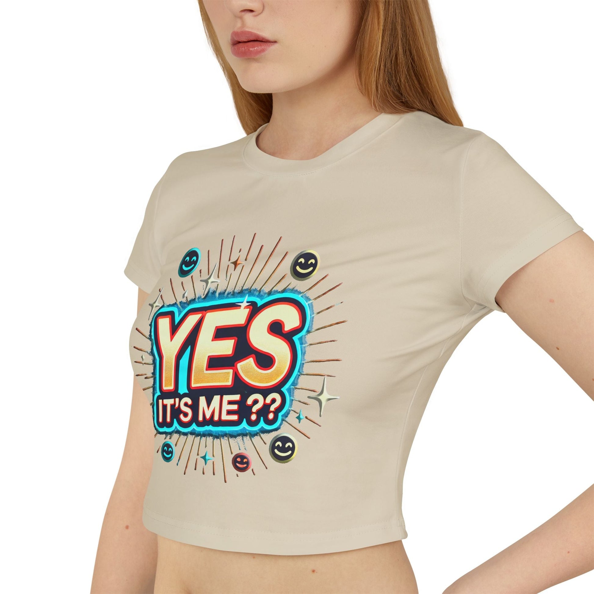 Womens Baby T-shirt "Yes it's me" Slim Fit Organic Cotton for Everyday