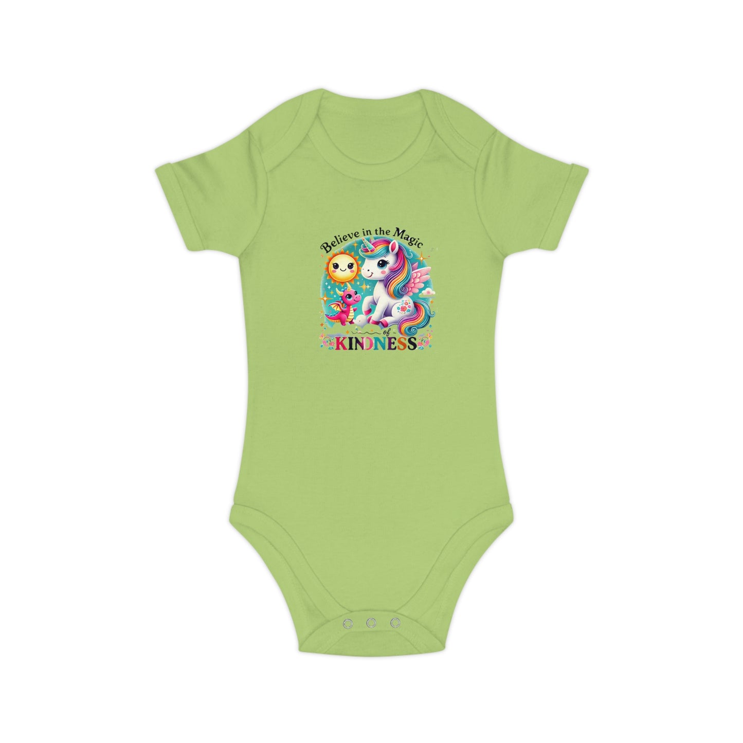 Combed Cotton Baby Bodysuit " Believe in the Magic of Kindness"