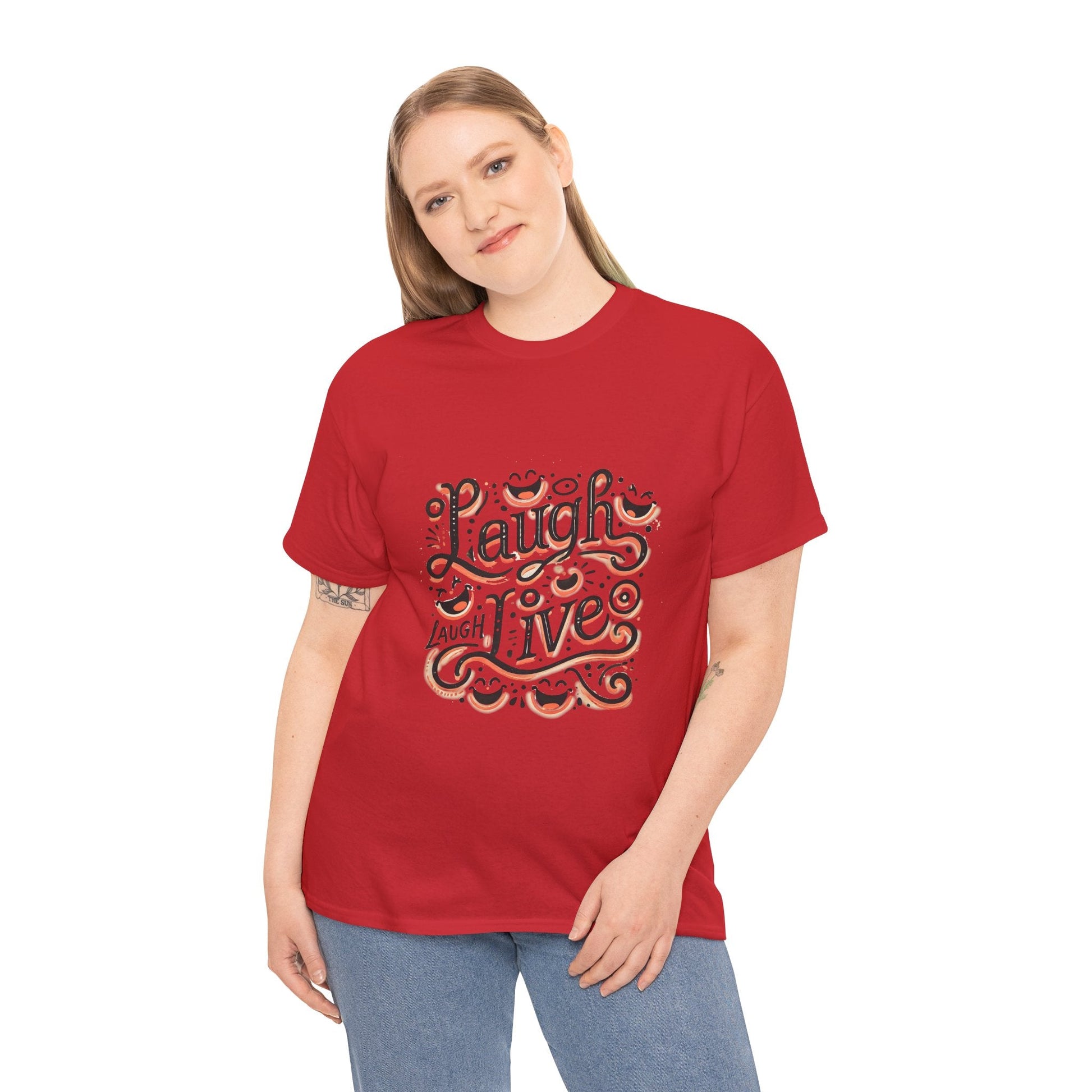Unisex Heavy Cotton T-shirt  - Laugh Live III Built for Everyday Style