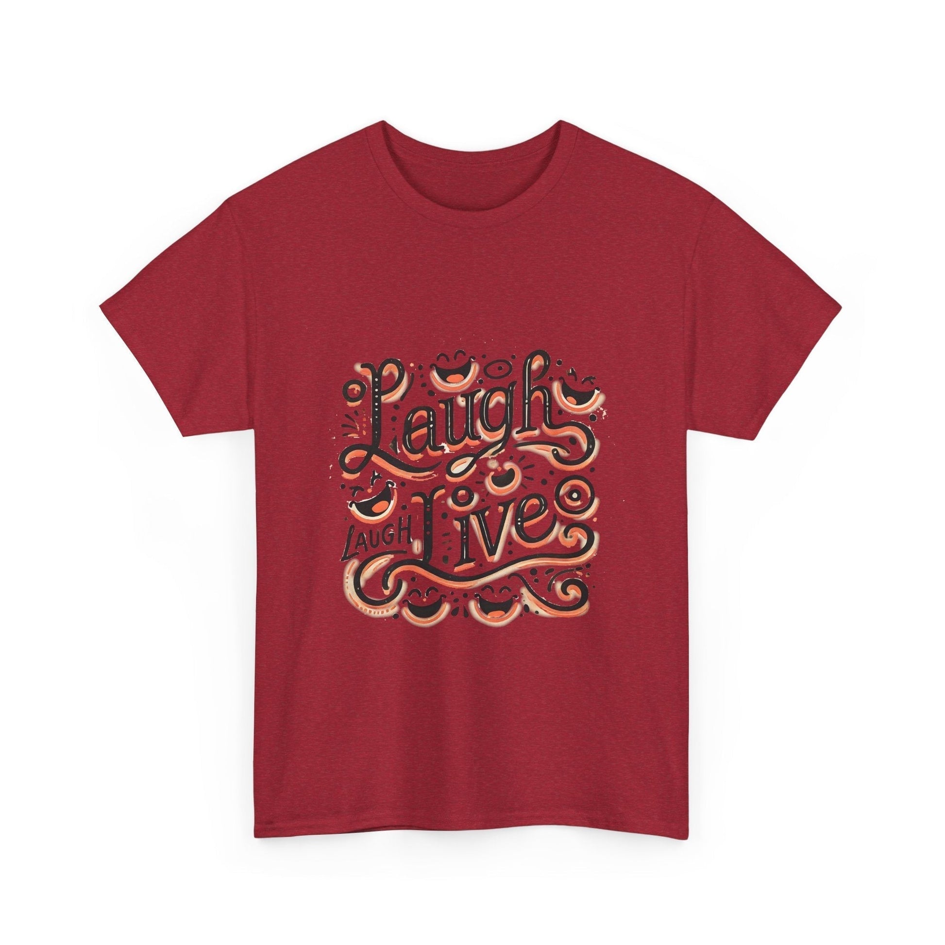 Unisex Heavy Cotton T-shirt  - Laugh Live III Built for Everyday StyleHeavy Cotton Tee  - Laugh Live III Built for Everyday Style