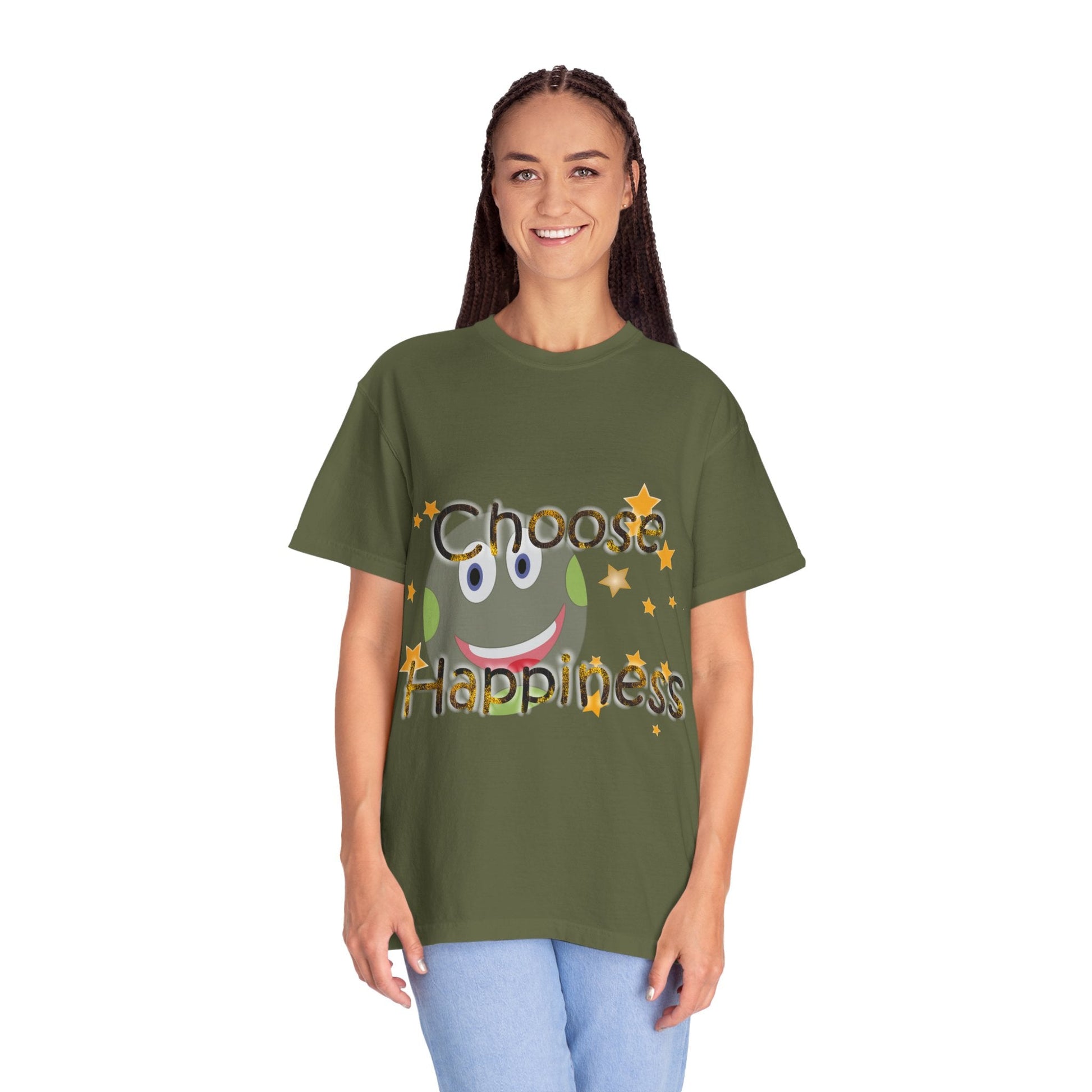 Choose Happiness Unisex Garment-Dyed T-Shirt - Positive  Expression