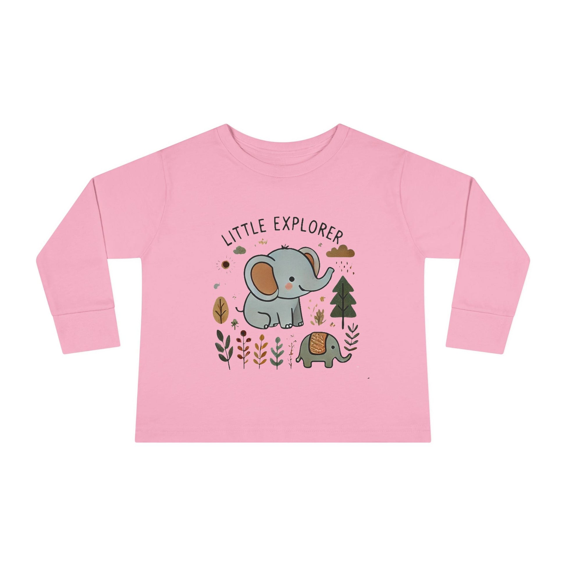 Toddler Long Sleeve T-shirt - Little Explorer Elephant Design