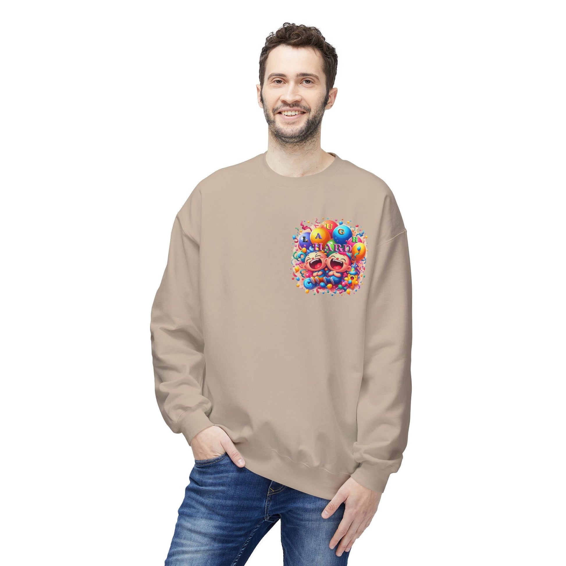 Unisex Midweight Softstyle Fleece Crewneck Sweatshirt Laugh Hard