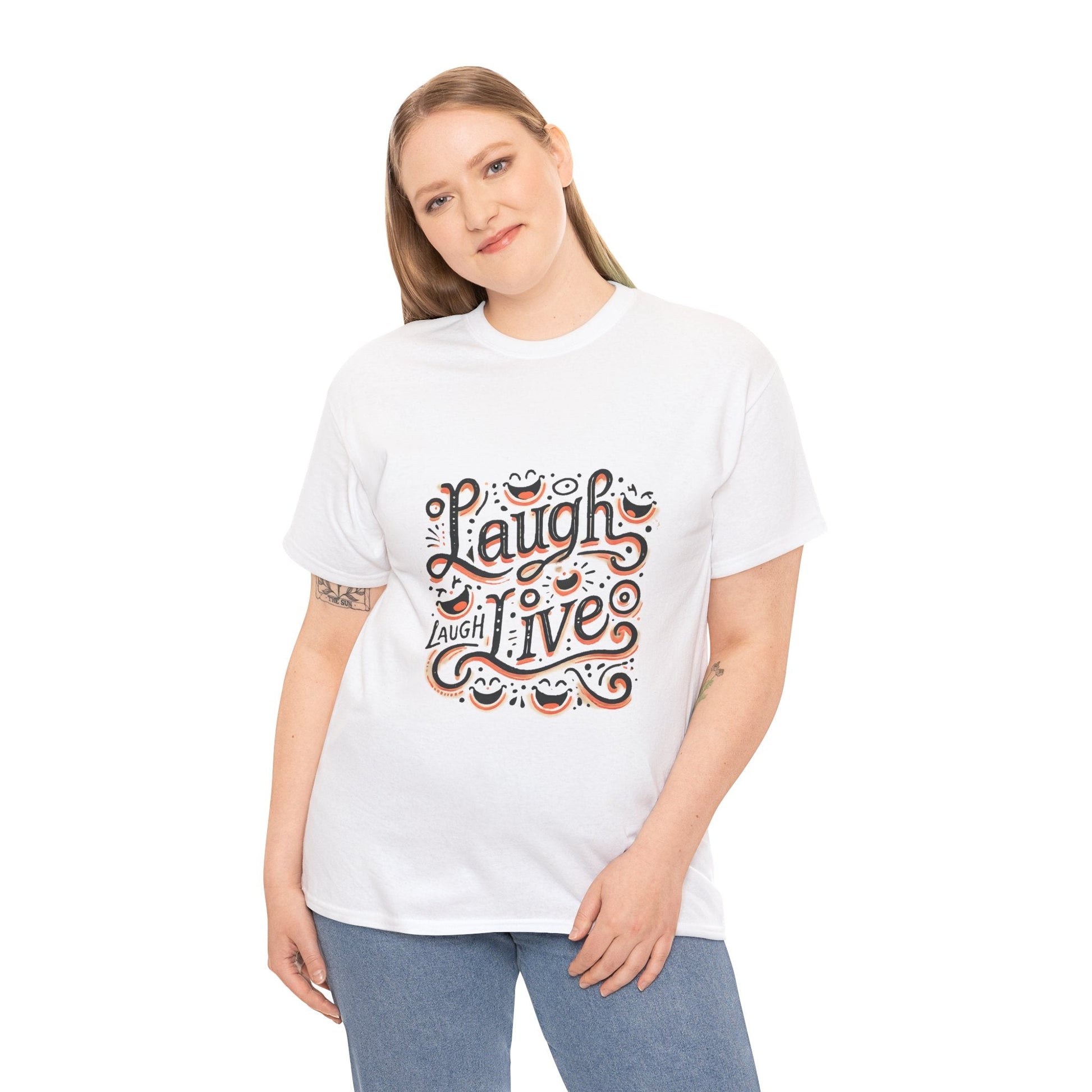 Unisex Heavy Cotton T-shirt  - Laugh Live III Built for Everyday Style