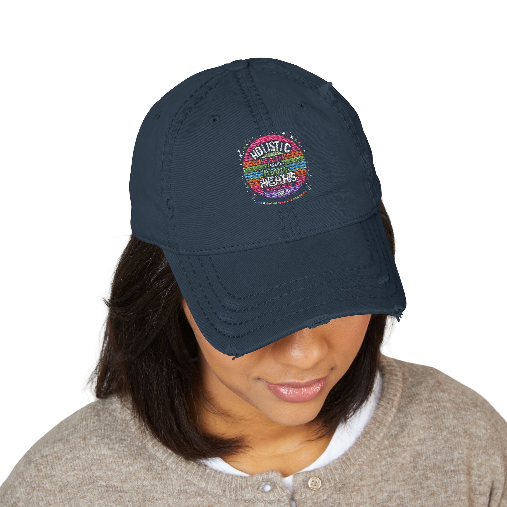 Distressed Dad Hat - Embroidered Casual Stylish Comfort for Everyday Wear