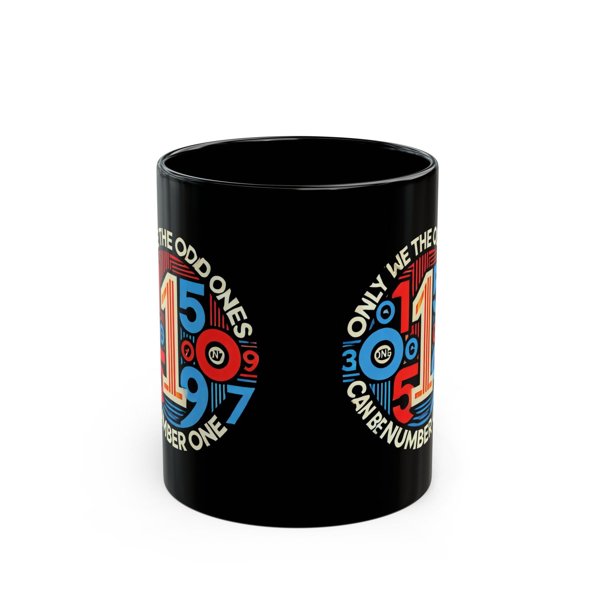 Unique Odd Numbers Black Mug - 11oz & 15oz - Gift for Coffee Lovers