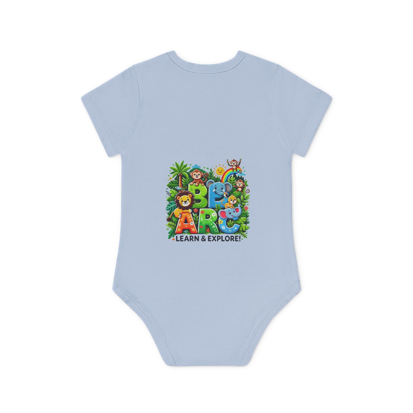 Baby Organic Short Sleeve Bodysuit" Learn and Explore"