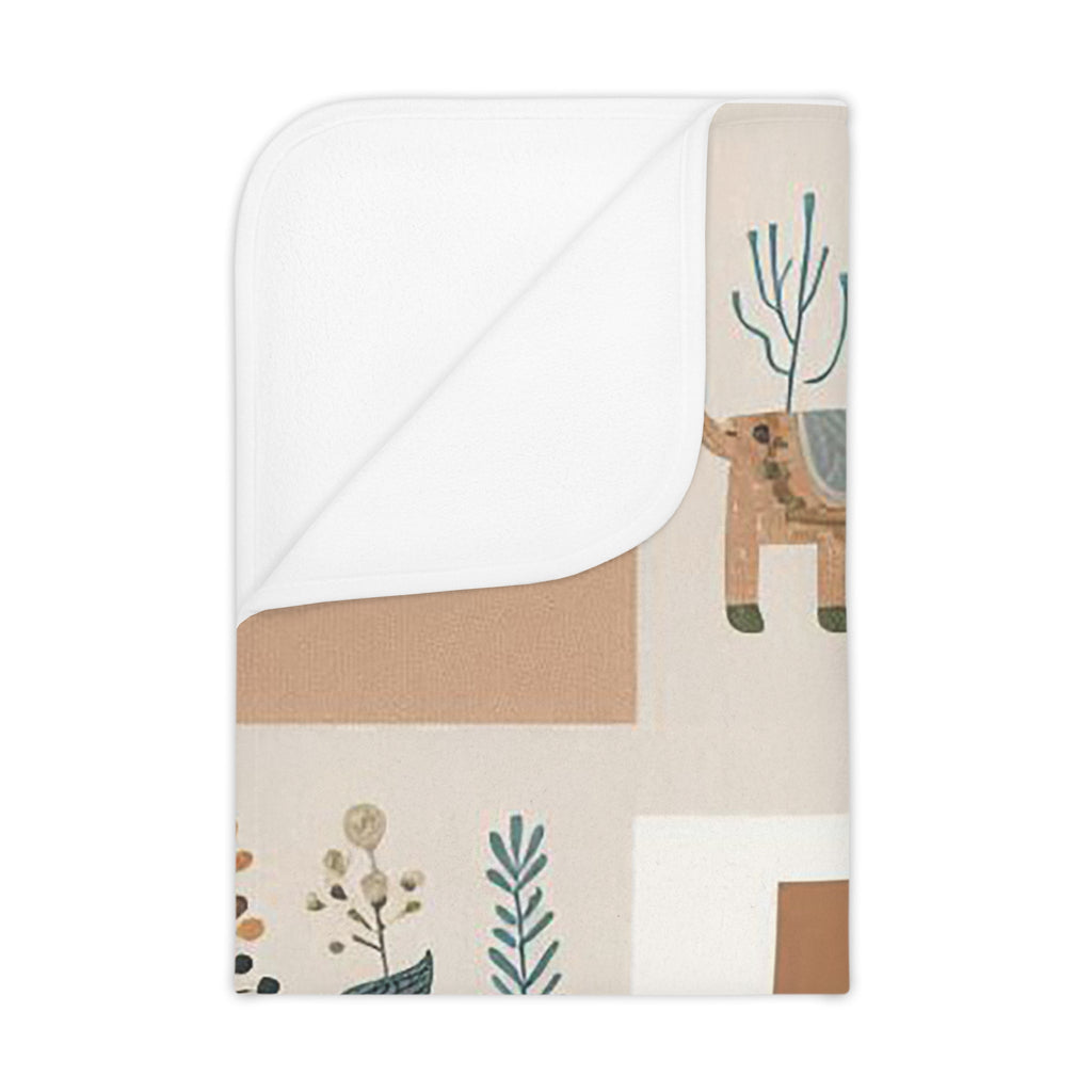 Whimsical Animal Toddler Blanket with playful design and soft fleece material.