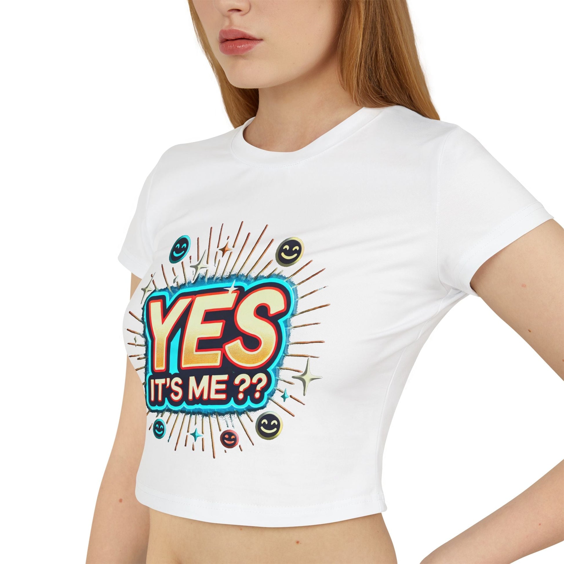 Womens Baby T-shirt "Yes it's me" Slim Fit Organic Cotton for Everyday