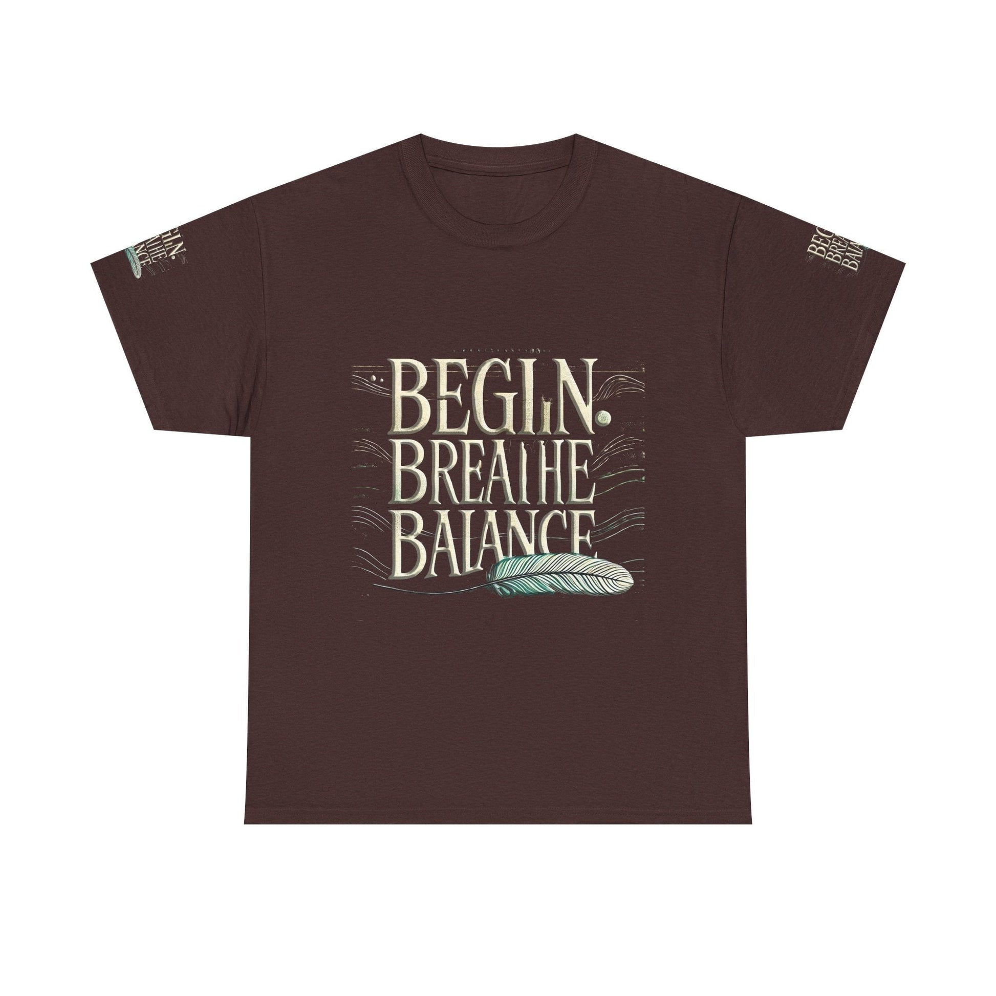 Unisex Heavy Cotton t-shirt  Begin Breathe Balance t-shirt for Comfort
