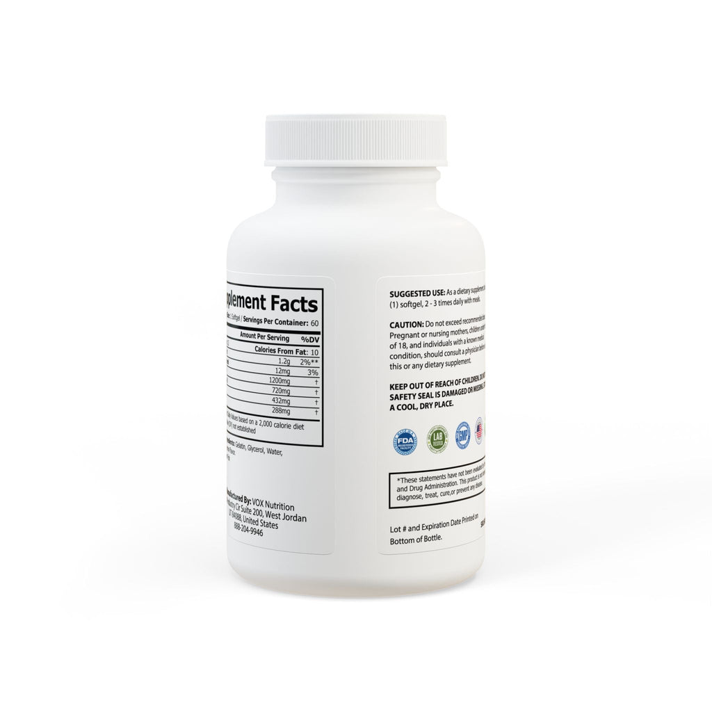 Omega 3 Fish Oil Supplement (60 Softgels) for quick recovery