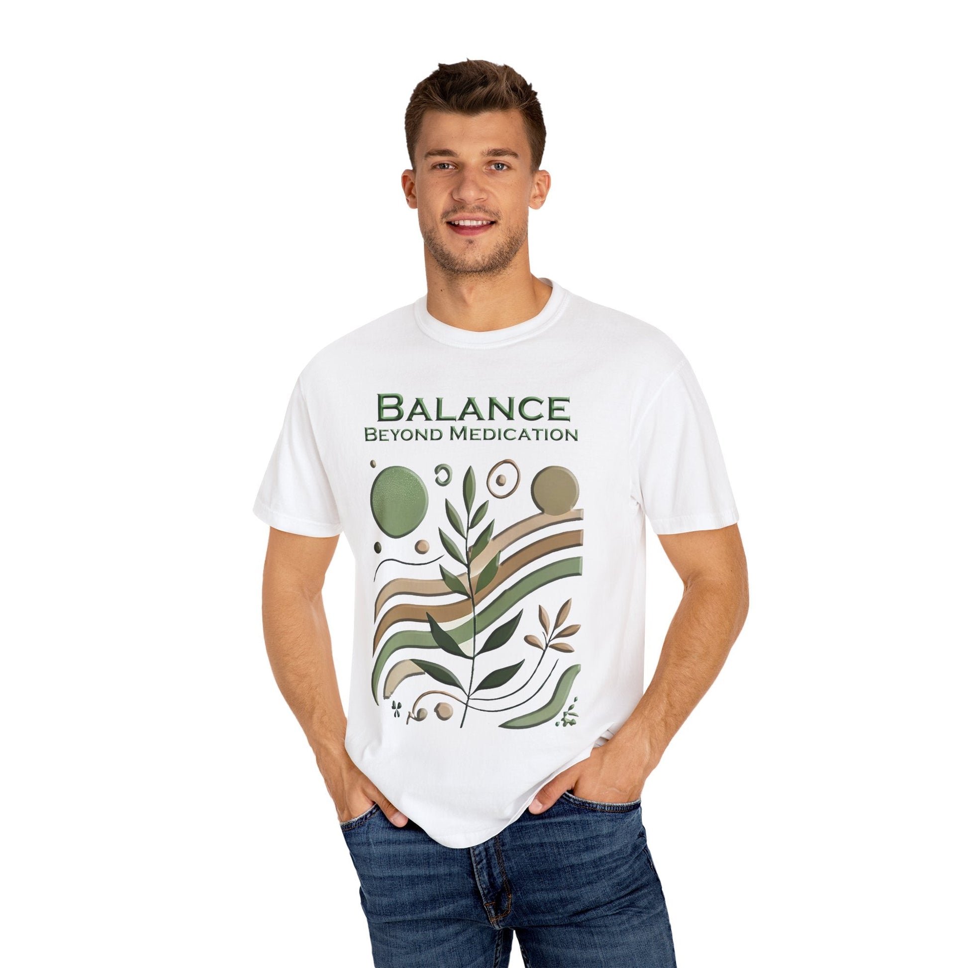 Unisex Garment-Dyed t-shirt Balance Beyond Medication - Nature Tee