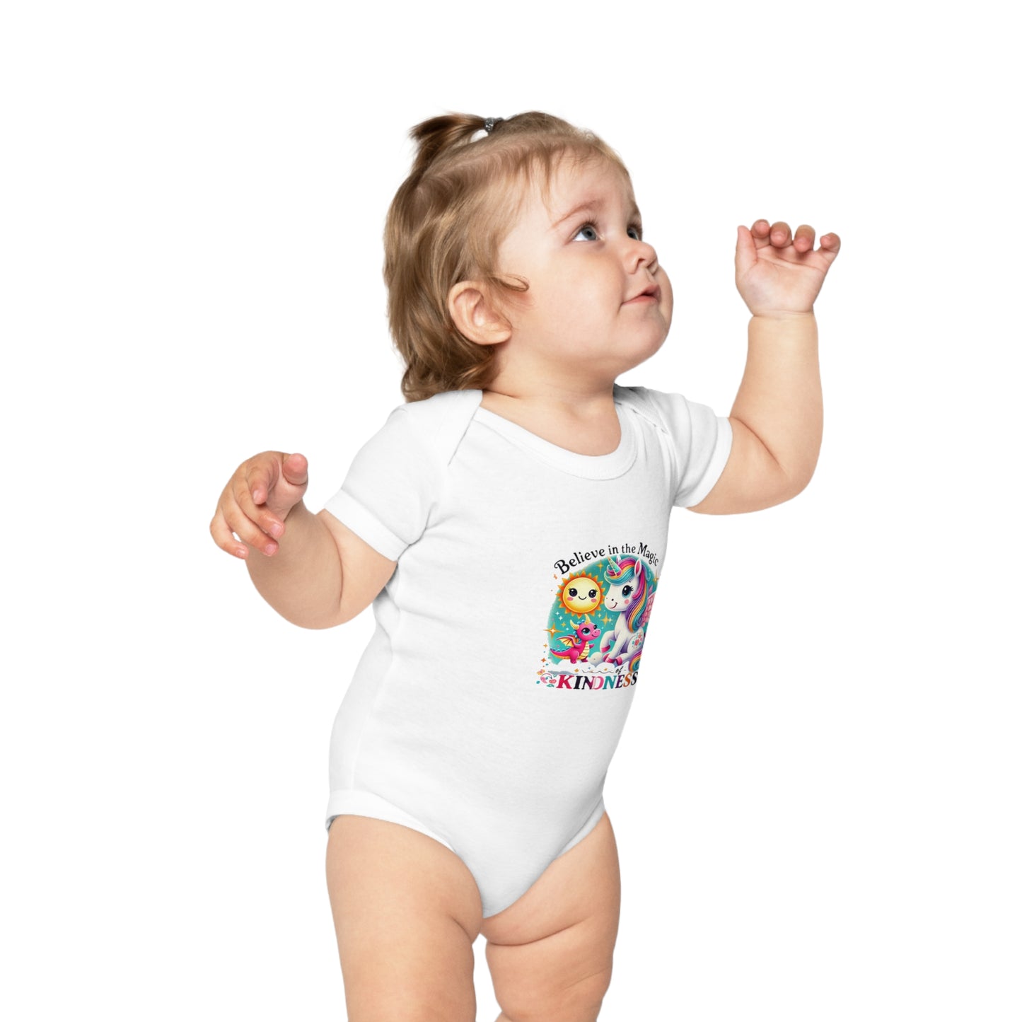 Combed Cotton Baby Bodysuit " Believe in the Magic of Kindness"