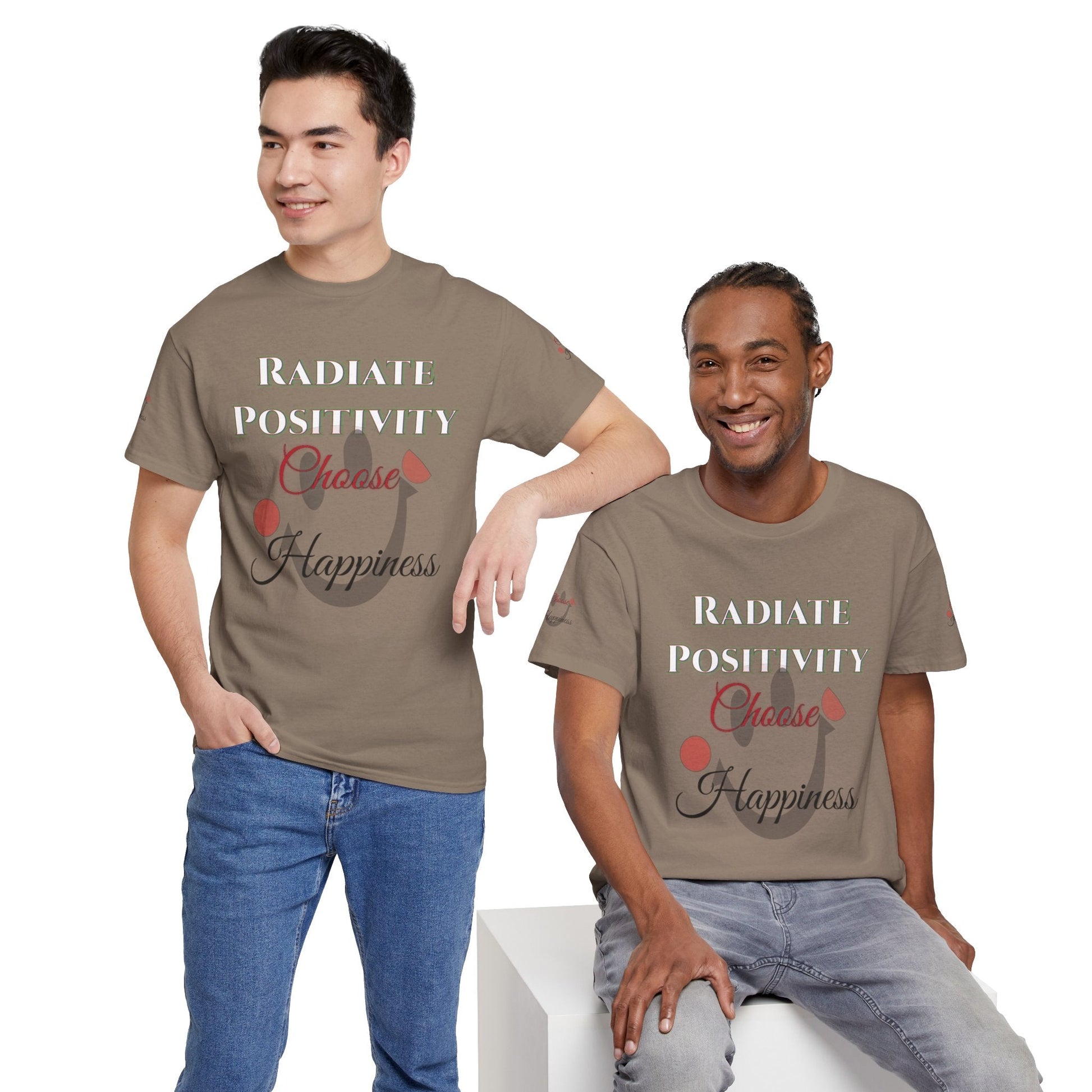 Unisex Heavy Cotton T-shirt - Radiate Positivity - Choose Happiness
