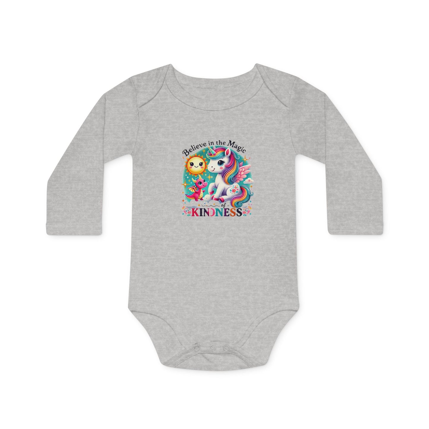 Baby Long-Sleeve Organic Bodysuit"Believe in the Magic of Kindness"