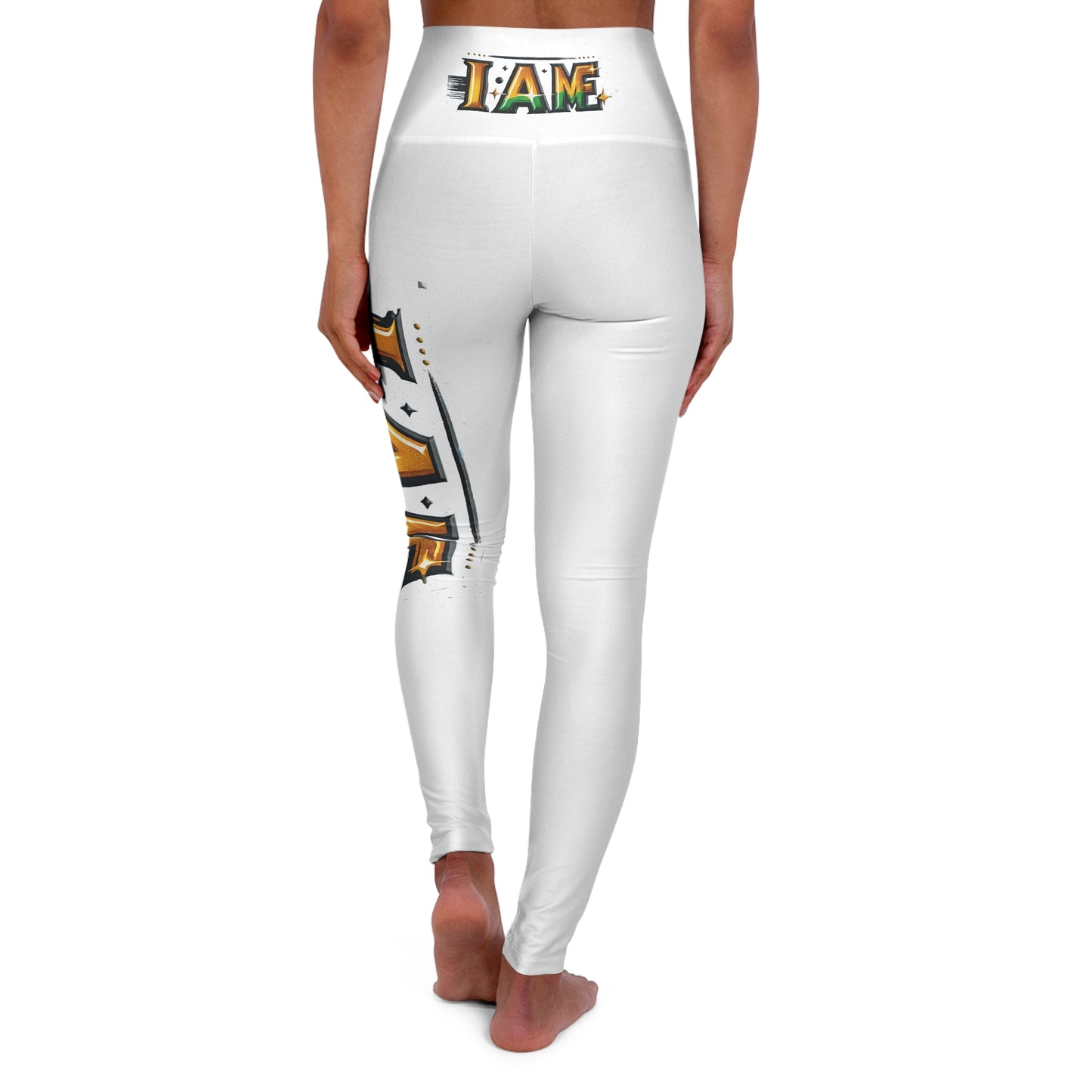 High Waisted Yoga Leggings (AOP) "I Am Me"