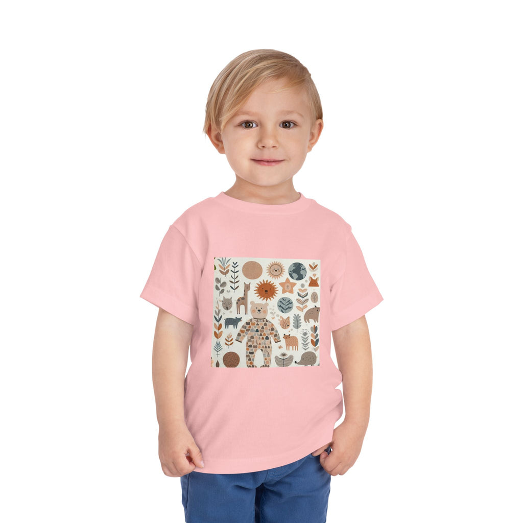 Eco-Friendly Toddler Short Sleeve T-shirt - with Nature Print